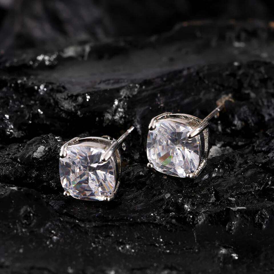 ZAKOL Luxury Square Cubic Zirconia Stud Earrings for Women Girls Shiny Zircon Wedding Accessories Versatile Lady Jewelry
