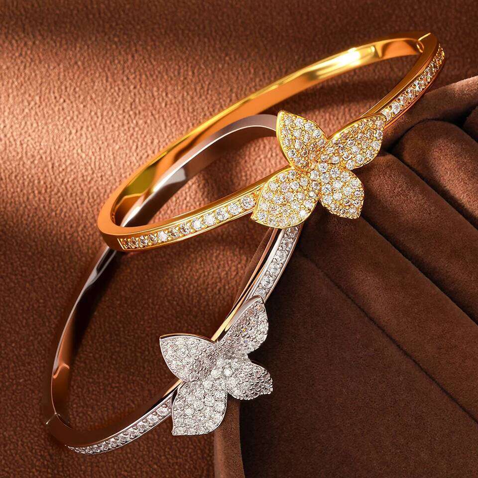 ZAKOL Luxury Micro Paved Full AAA Zirconia Leaf Bracelet Bangle for Women Bridal Hand Female Wedding Jewelry