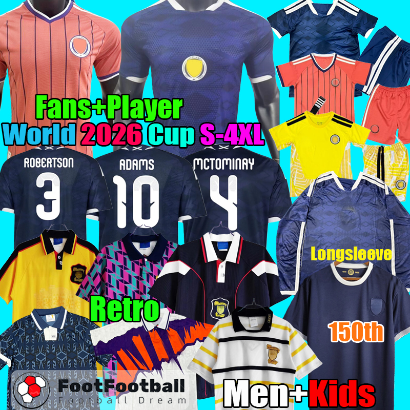 Big size S-4XL 2026 Scotland Soccer Jerseys 2025 2026 Football Shirt 150th anniversary Retro 1991 1992 2002 World Camisetas de Futbol men Kids Kit uniforms set tops