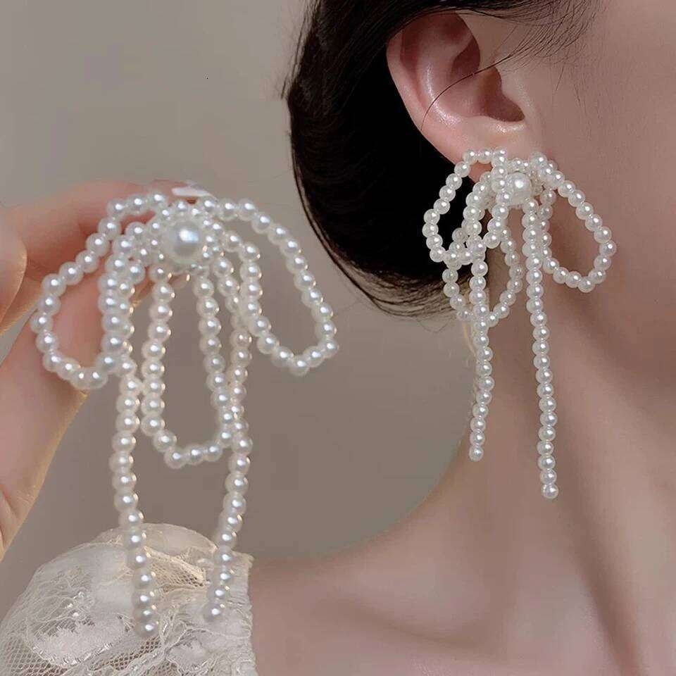 ZAKOL Gorgeous Imitation Pearl Beads Long Tassel Earring for Women Fashion Elegant Wedding Party Jewelry Anniversary Gift