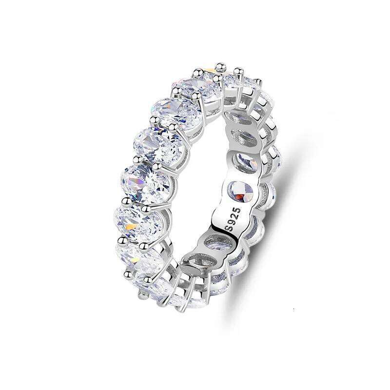 4*6mm Zircom Engagement Ring for Women 925 Sterling Silver Gold Plated Solitaire Rings Wholesale f64