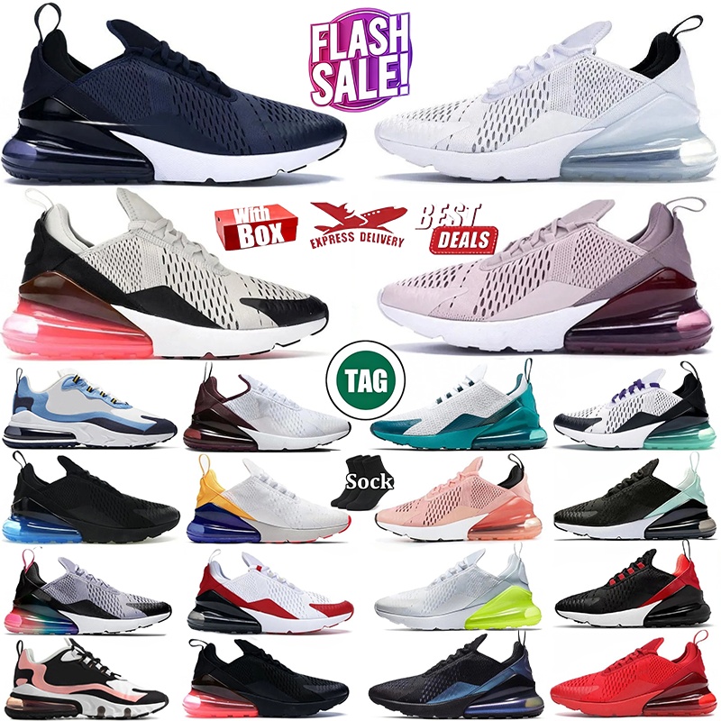 With Box Designer Shoes 270 270s Platform Mens Womens casual Running Shoes Triple White Black Pink Blue Navy Anthracite Sports Trainers jogging walking Sneakers