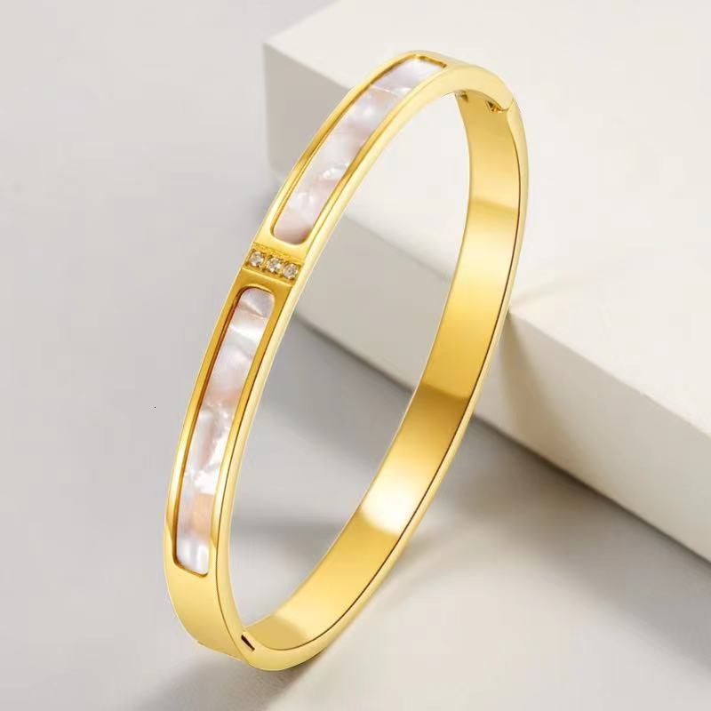 Luxury Brand Designer Jewelry Stainless Steel Bracelet Zircon Titanium Steel Bracelet Women Fashion High-End Feel Bracelet Niche Temperament Versatile