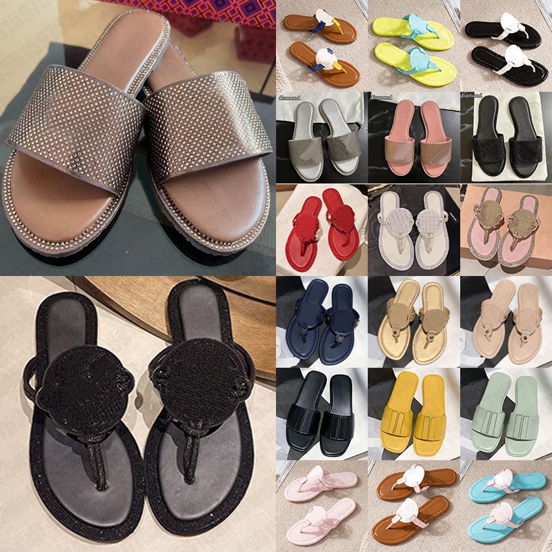 free shipping sandals designer women sandles beach slippers diamond sparkling leather patent slipper sliders fashion summer sandalen slides shoes