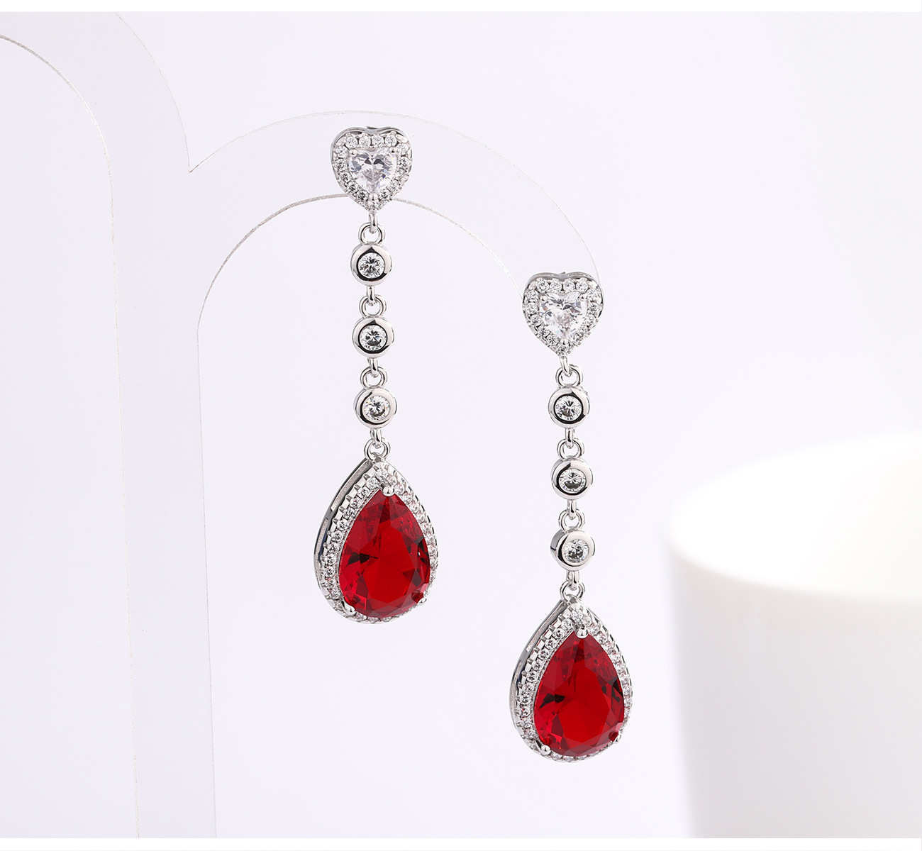 Choucong Gorgeous Dangle Earrings Luxury Jewelry 925 Sterling Silver Water Drop Multi Color Lab Moissanite Diamond Gemstones Party Women Long Tassel E