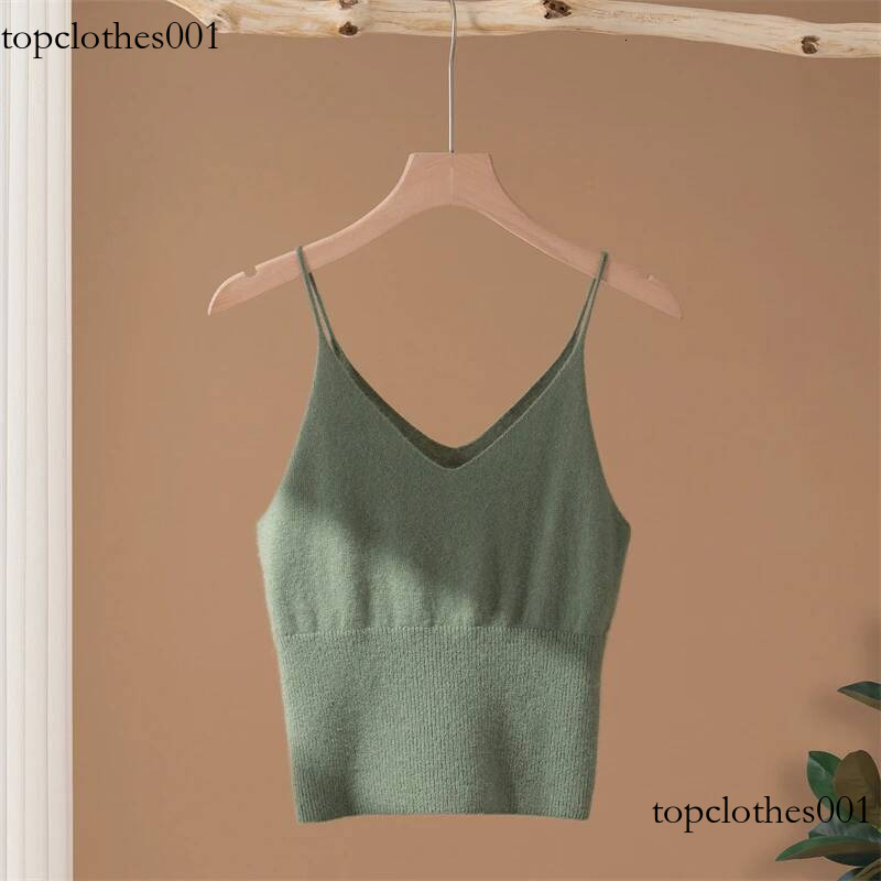 Women's High-Quality 100% Pure Cashmere Camisole Vest Knitted Inner T-Shirt Solid Color Suitable for All Seasons
