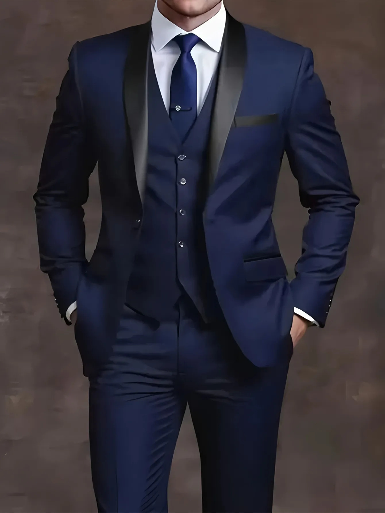 Elegant Mens Suit Sets- Slim Fit Tuxedo Set for Weddings Formal Occasions Black Suit 251217
