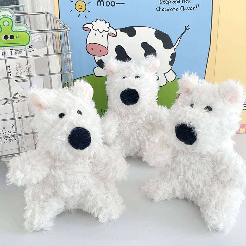 ZAKOL Cute West Highlands Plush Doll Keychain Puppy Cartoon kawaii Pendant Couple Bag Charms Accessories Gift