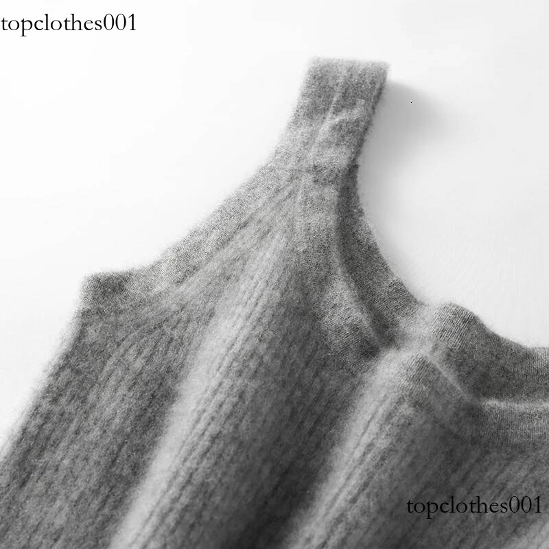 New Women Sexy 100% Cashmere High Elasticity Crop Fashion Tops O-Neck Tank Soft Warm Ladies Knit Camisole Basic Bottom Vest