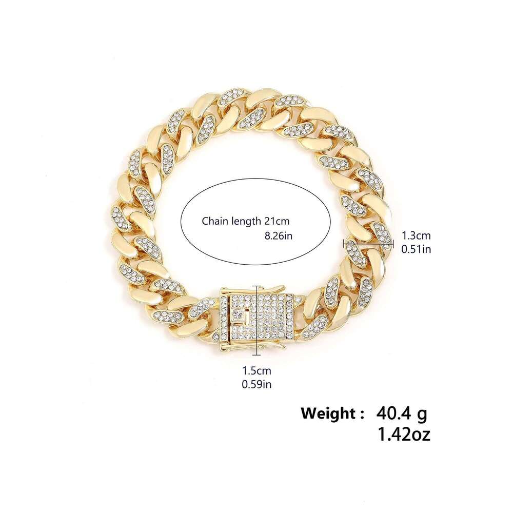 ZAKOL Hip Hop Women Mens Bracelet Full Shiny Rhinestone Stone Miami Cuban Chain Bracelets Fashion Jewelry