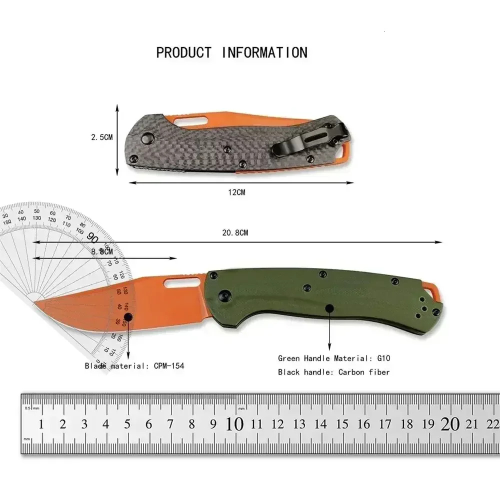 BM 15535 Knife Carbon Fiber Handle Hunting Folding Knife BENCH CPM154 Blade EDC Self Defense Pocket Multiool Knives Gitf for Men
