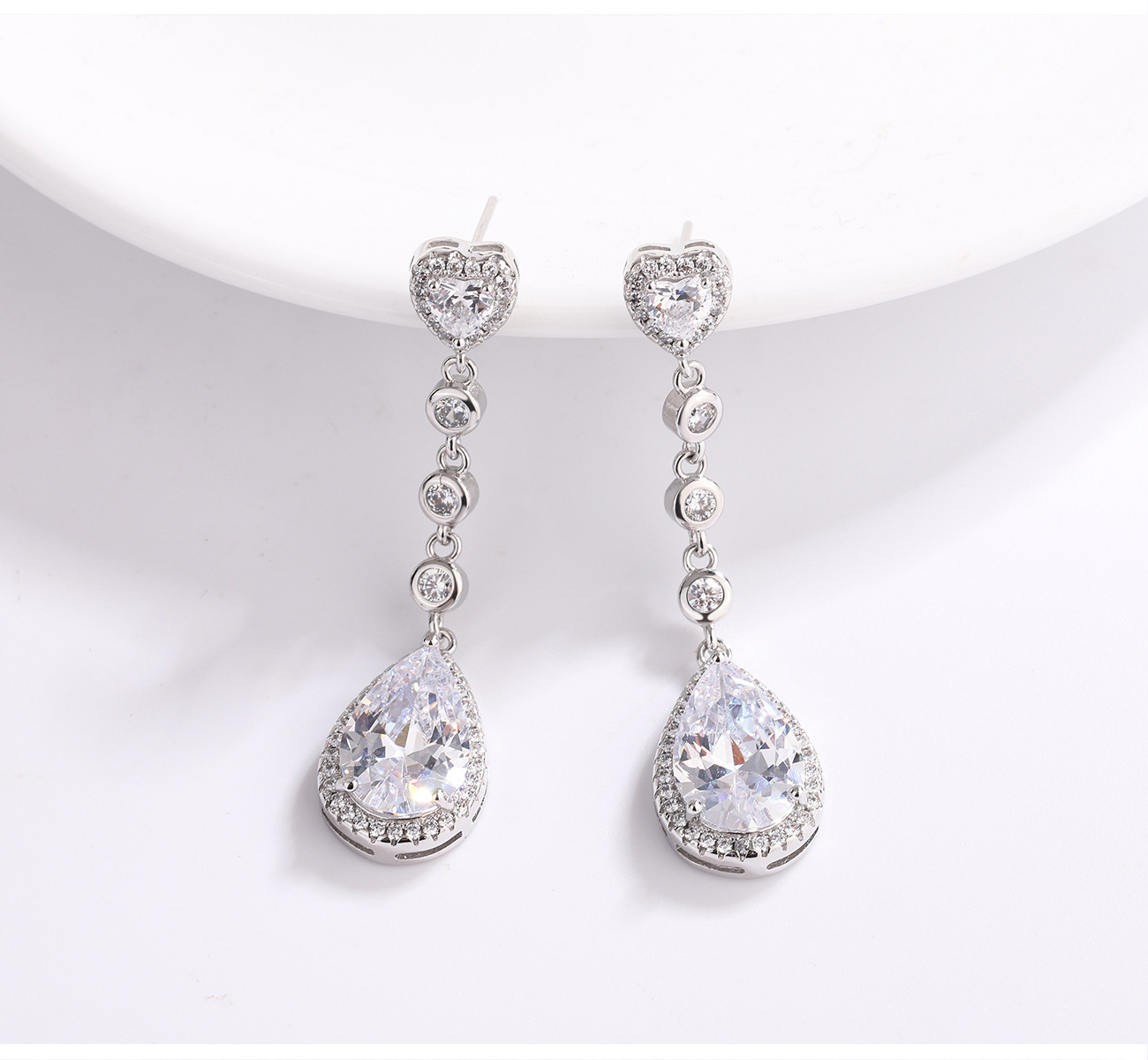 Choucong Gorgeous Dangle Earrings Luxury Jewelry 925 Sterling Silver Water Drop Multi Color Lab Moissanite Diamond Gemstones Party Women Long Tassel E