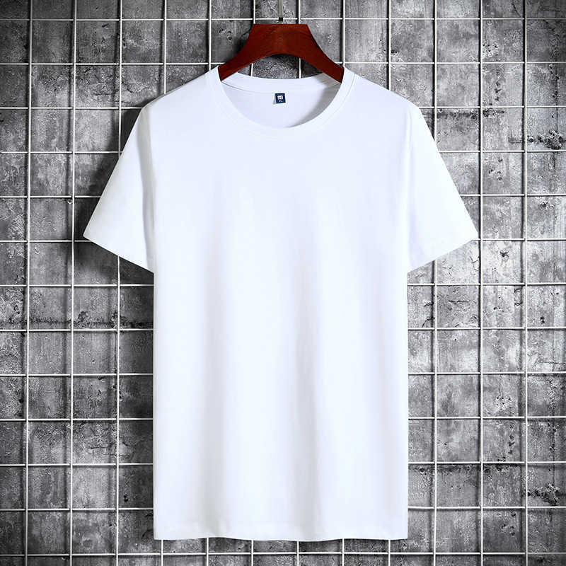 Modal Ice Silk Cotton Short Sleeve T-shirt for Men Solid Color Versatile Round Neck Lycra Stretch Casual Half Base Shirt