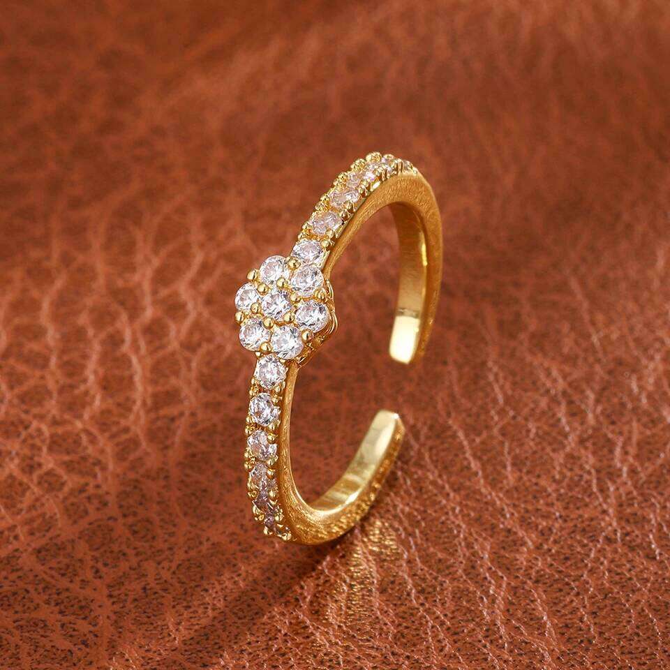 ZAKOL Light Luxury Round Zircon Inlaid Thin Ring for Ladies Simple Fashion Versatile Wedding Engagement Party CZ Jewelry