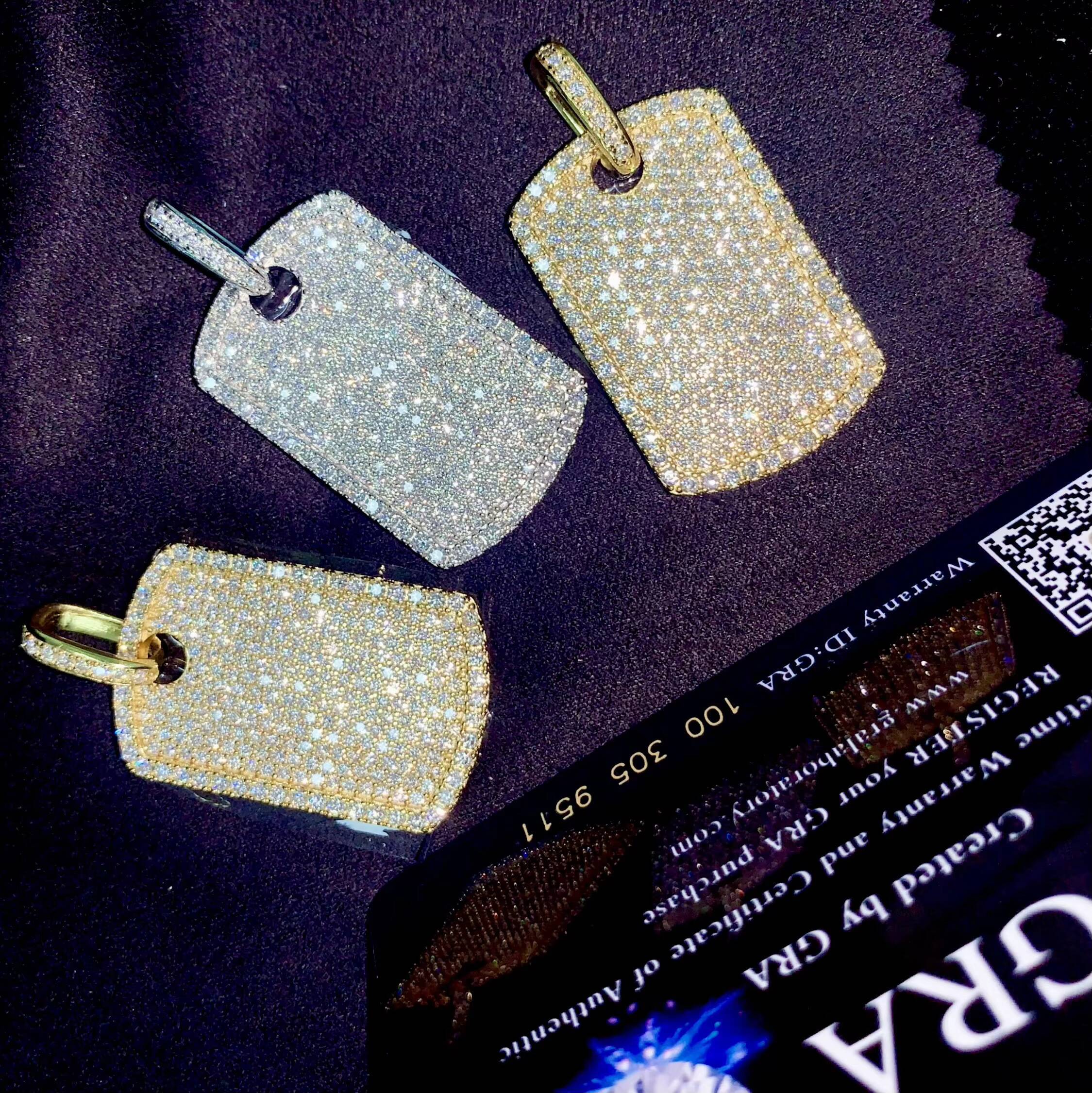 Classic Basic Everyday Iced Out Jewelry Dog Tag Pendant VVS Moissanite Pendants Iced Out Jewelry Custom Cross Pendant