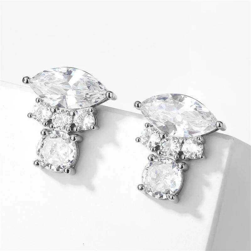 ZAKOL Cute Pink Square Zircon Stud Earrings for Elegant Women Cubic Zirconia Wedding Party Birthday Jewelry