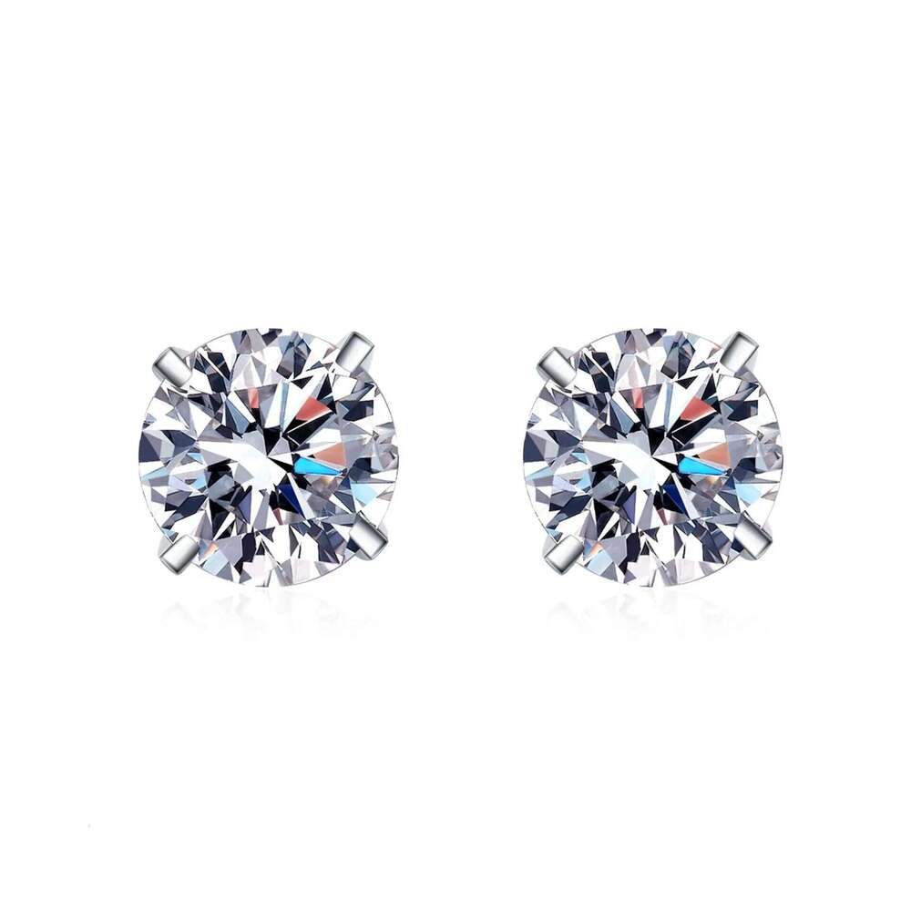 0.1-2ct Moissanite Earrings for Women Lab Grown Diamond Ear Studs 925 Sterling Silver Fine Jewelry Gift fe2