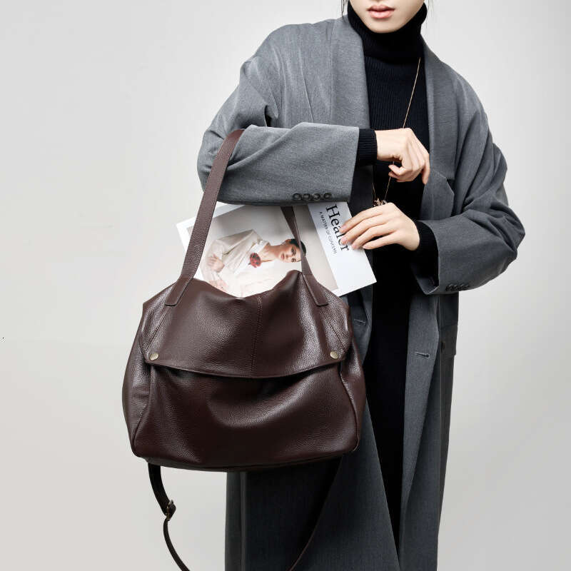 Luxury Shoulder Bags Totes Hobo Winter New Large Capacity Single Genuine European And American Style Soft Leather Tote Simple Casual Women S Bag