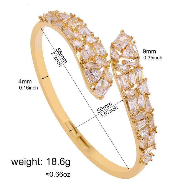 ZAKOL Shiny Brilliant Zircon Cross Leaves Open Bracelet for Women Luxury Elegant Dubai Bride Jewelry Accessories Party Gift