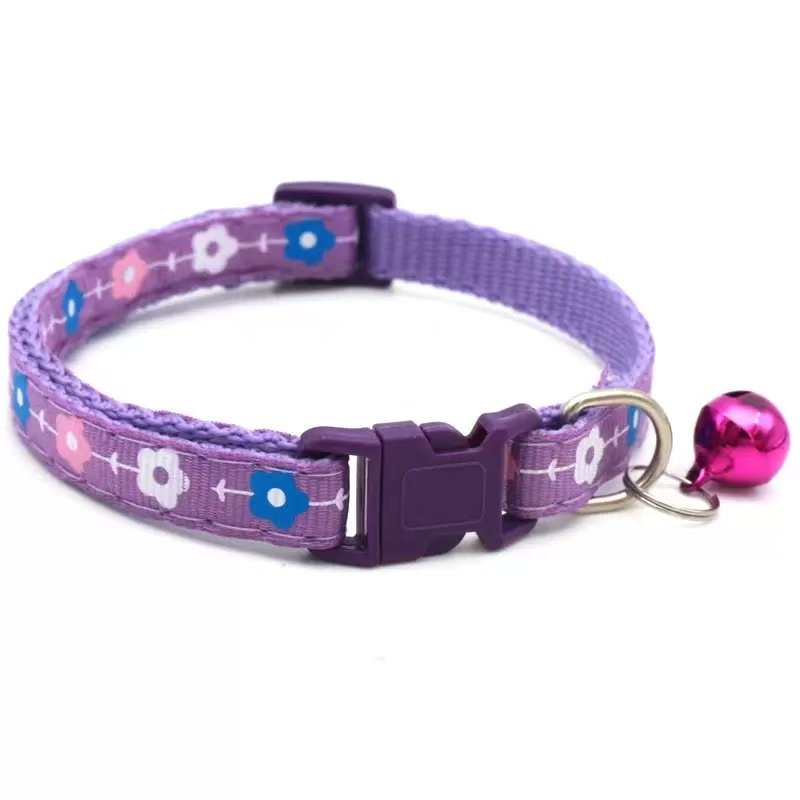 Flower Pet Collar with Bell Adjustable Necklace for Small Dogs and Cats Anti Lost Cat Collar
