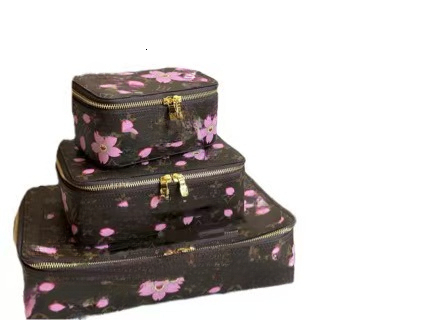 Cherry Blossom Pattern Makeup Case Large Capacity Shoulder Strap Can be Crosscarried Portable Latest 2026 Storage Box Correct Style