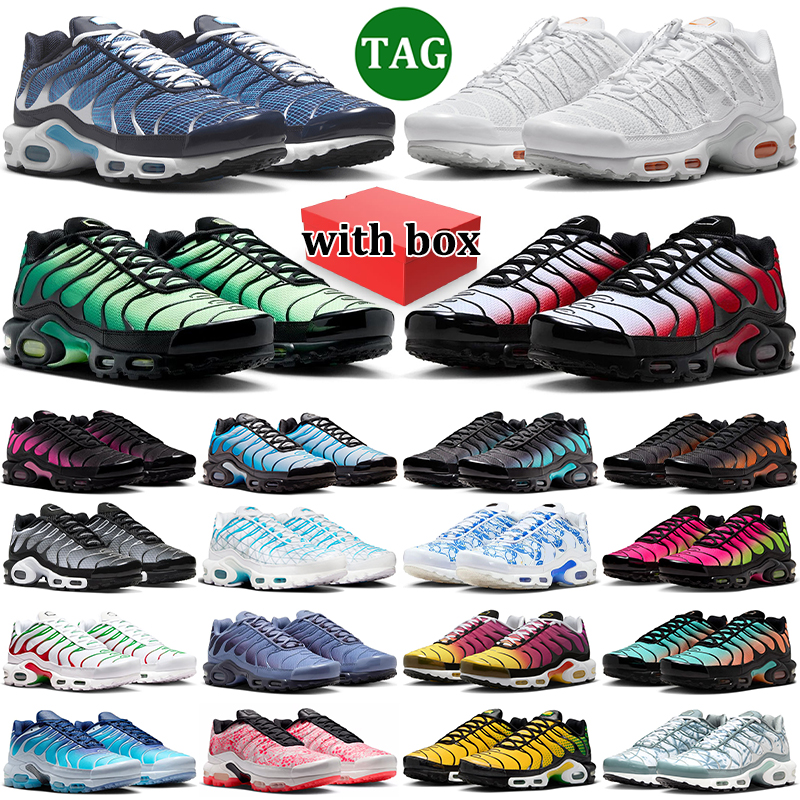 Free shipping with box tn running shoes designer tnss men women tns sneakers triple black white pink green blue mens womens outdoor sports trainers