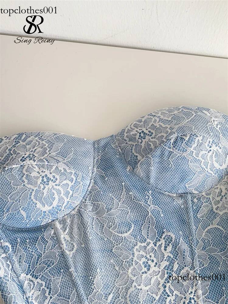 SINGREINY Sexy Lace Strapless Mini Top Ladies Backless Bandage Camisole 2025 Fashion Women Hotsweet Senior Chic Beachwear Corset