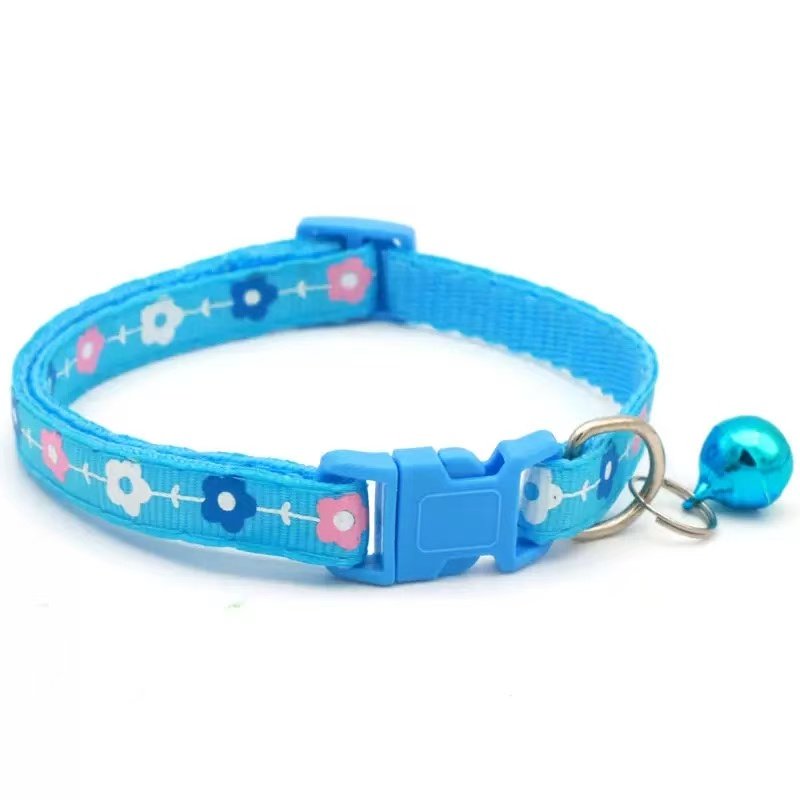 Flower Pet Collar with Bell Adjustable Necklace for Small Dogs and Cats Anti Lost Cat Collar