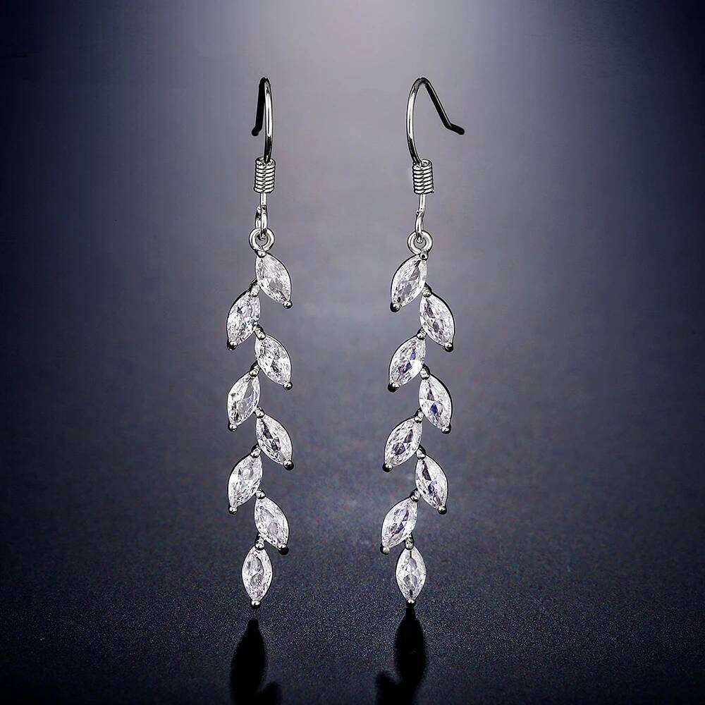 ZAKOL Brand Classic AAA Cubic Zirconia Hook Earrings for Women Elegant Geometric Water Drop Teardrop Zircon Bridal Earring