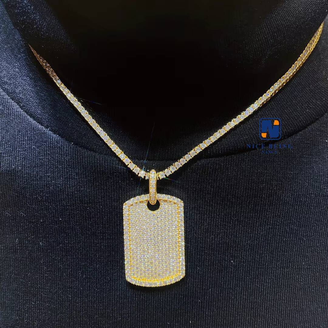 Ready to Ship High Quality Hip Hop Jewelry Iced Out D Color Moissanite Diamond 925 Silver Moissanite Pendant