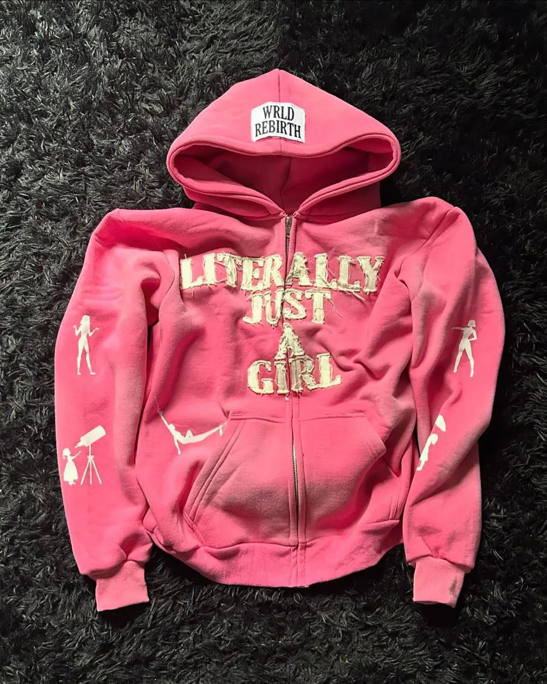 American Y2K hip-hop lettered embroidery hoodie a stylish street style for both men and women with a loose zipper cardigan 251215