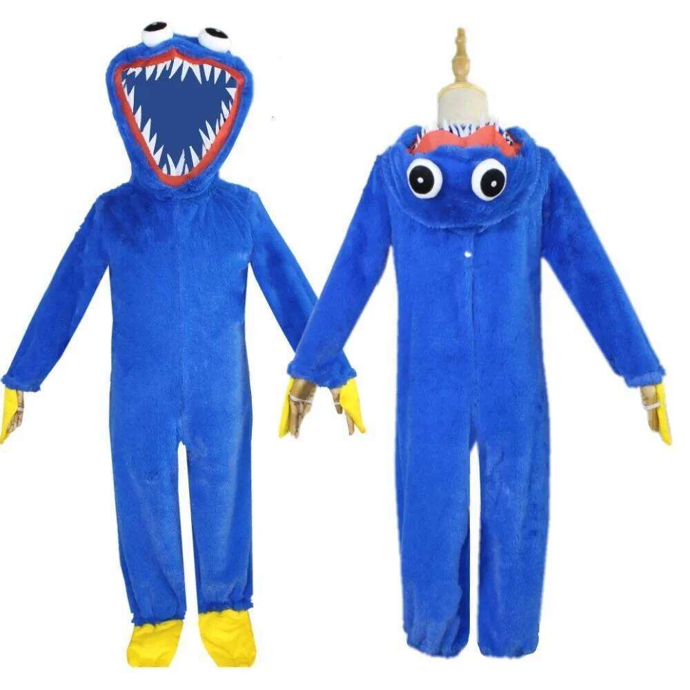 Hot Halloween Carnival Blue Mouth Monster Role Playing Costume Time Game Jumpsuit Kigurumi Plush Toy Children S Party Christmas