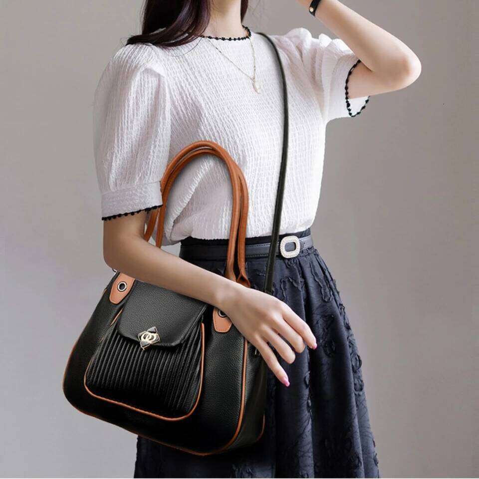 Genuine Brand Top Quality PU Leather For Women Top-Handle Bags Ladies Casual Tote Shoulder Crossbody Bag shoulder bag 2 Layers Xiu Lai Si