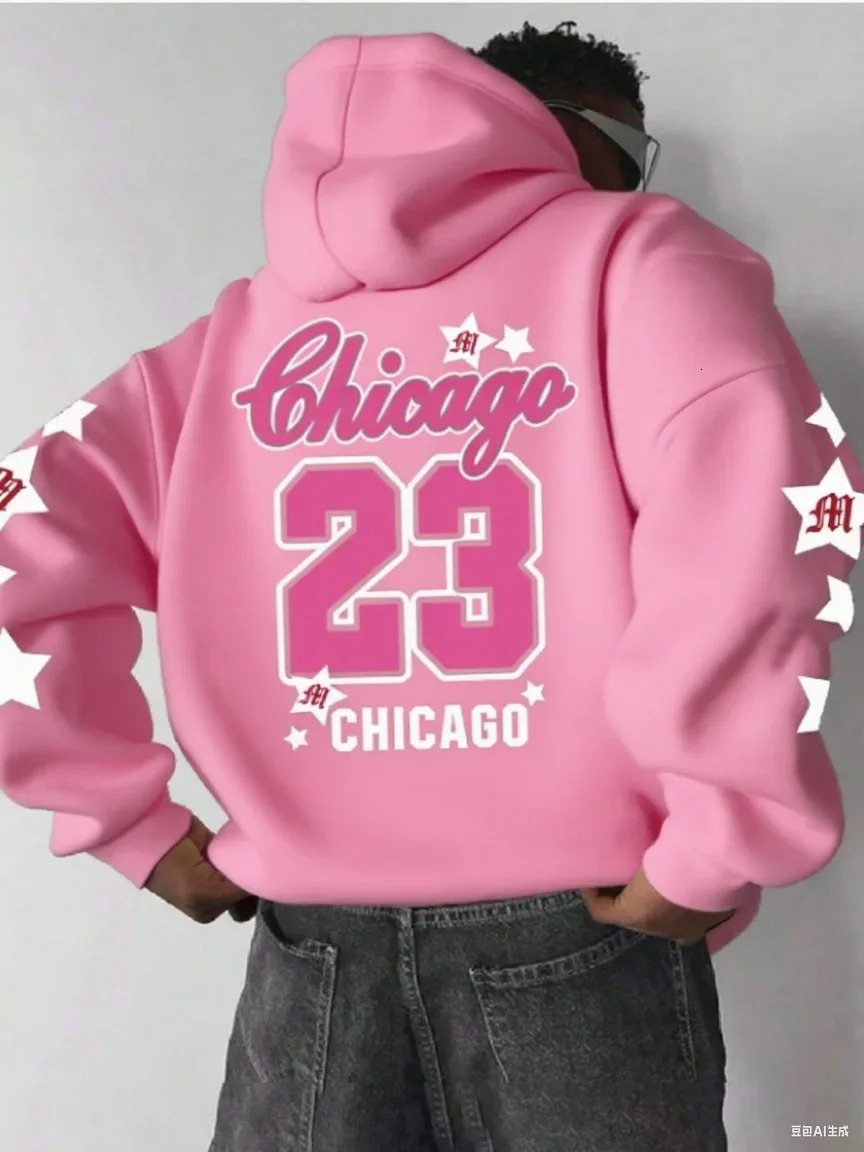 Autumn and Winter Men Sweatshirt Mens Chicago 23 Graphic Hooded Hoodies Hombre Y2k Pullovers Hip Hop Hoodie Tops 251217