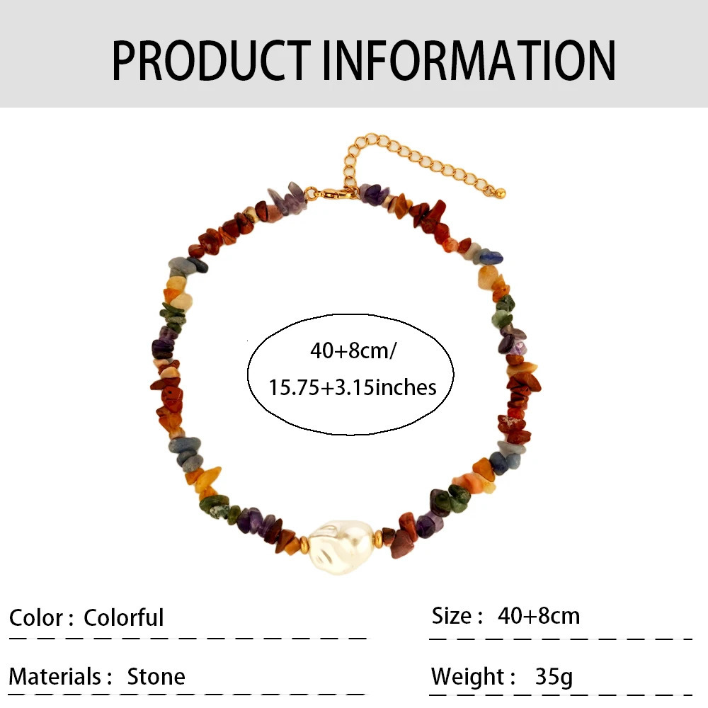 Natural Pearl Pendant Colorful Stone Necklaces Rose Quartz Amethyst Crystal Bohemian Fashion Chokers Women Jewelry 251223