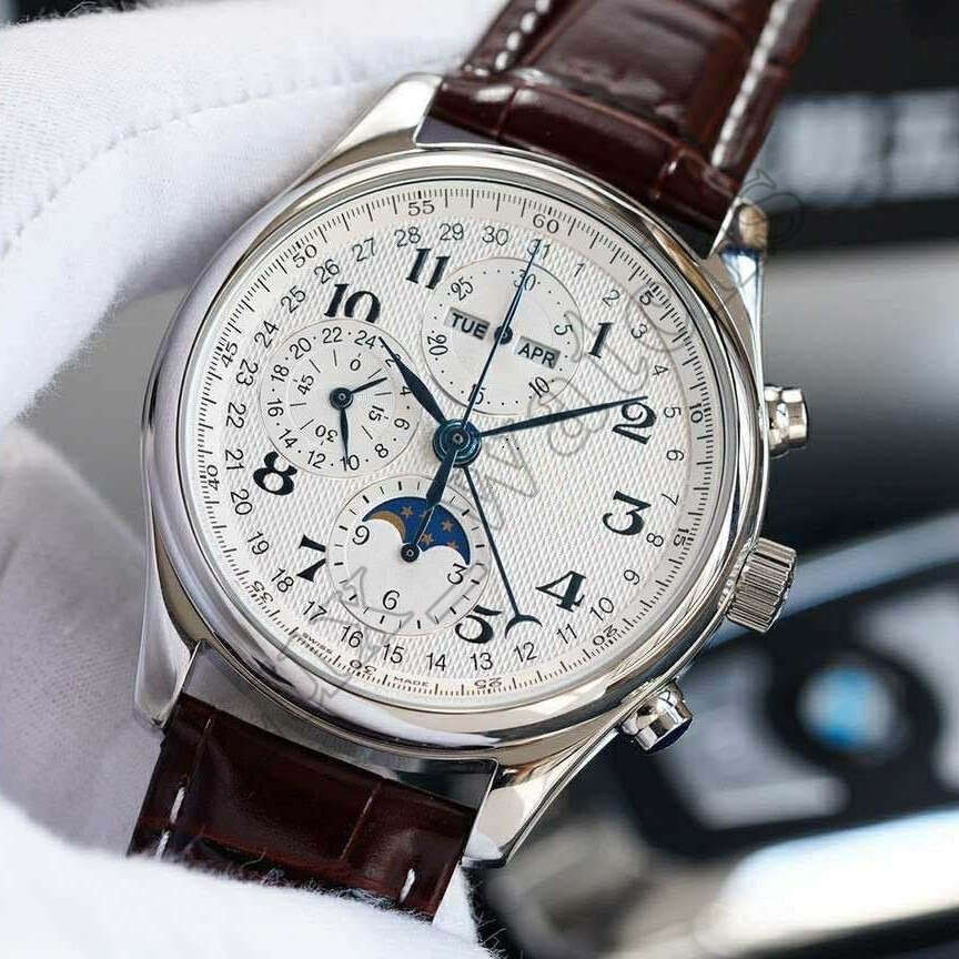 Longinnes longimes watch designer longi watches Master Craftsman 8 Hand Moon Phase Stainless Steel Chronograph Waterproof Fully Automatic Mechanical Men's Watch