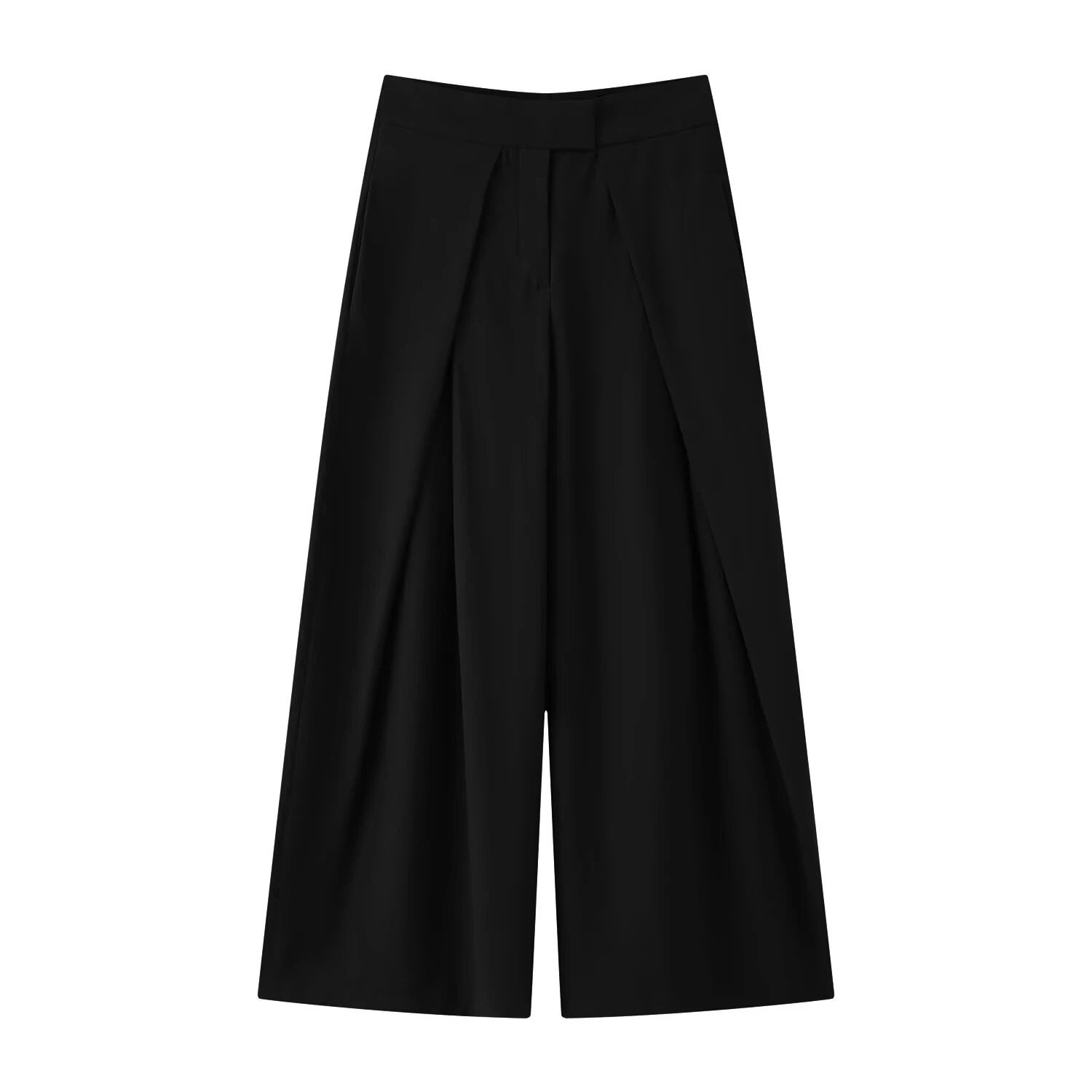 European and American 2025 autumn womens clothing retro loose casual temperament simple pleated trousers 251227