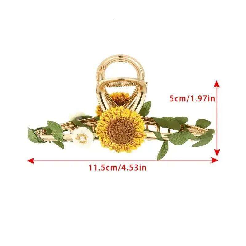Fashion Cute Flower Alloy Hairclips For Women Adjustable Multicolour Metal Hairclip Party Everyday Jewlery