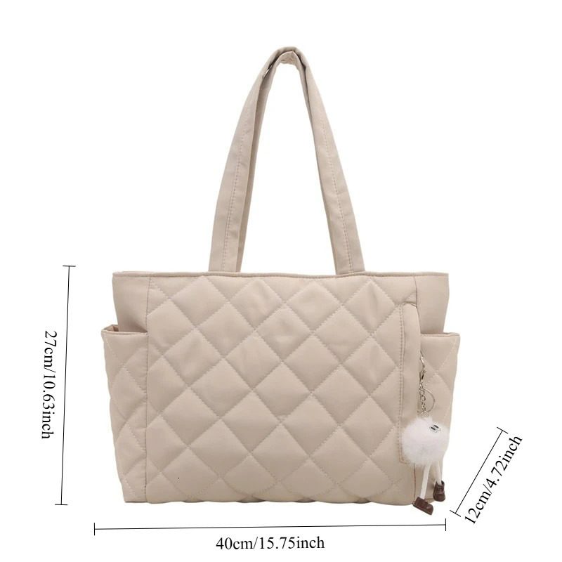 Rectangular Large Capacity Single Shoulder Bag for Commuting To Work Tote Bag in Korean Style Casual Handle Bag251222