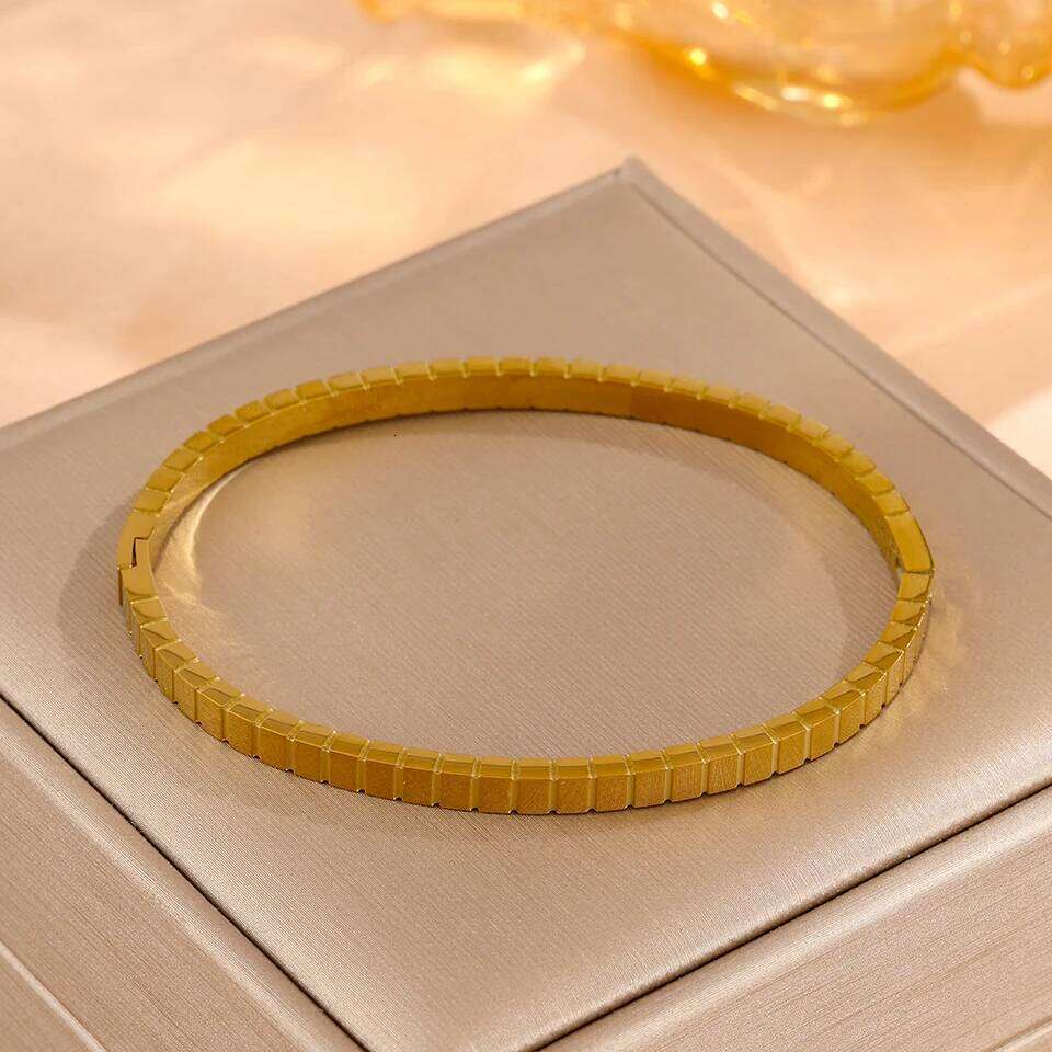 ZAKOL Stainless Steel Multi Cubes Square Geometric Bracelet for Women Men Trendy Stackable Bangles Minimalist Jewelry Gifts