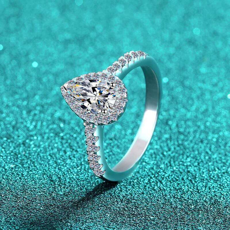 1-5ct D Color Moissanite Engagement Ring for Women 925 Sterling Silver Gold Plated Solitaire Rings Wholesale e80