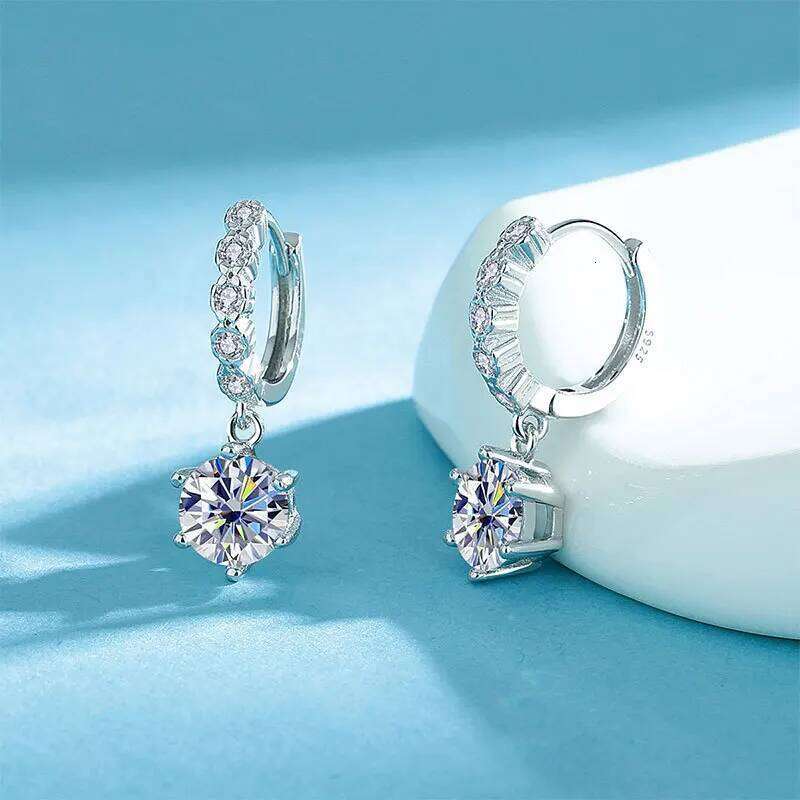 1-3ct D Color Moissanite Stud Earrings Round Cut Lab Created Diamond 925 Sterling Silver Bridal Jewelry For Women Gifts ba2