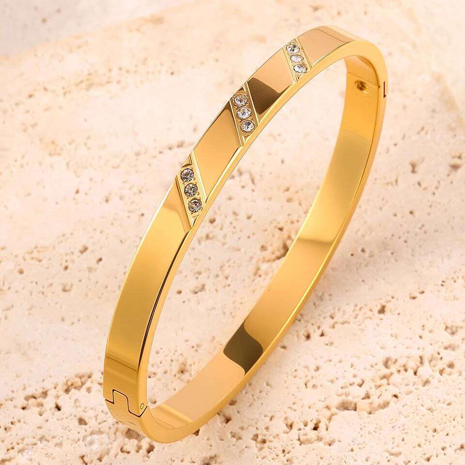 ZAKOL 1/4pcs Ins Fashion Stainless Steel Bracelet Set for Women Zircon Inlaid Waterproof Bangle Stackable Jewelry Wholesale