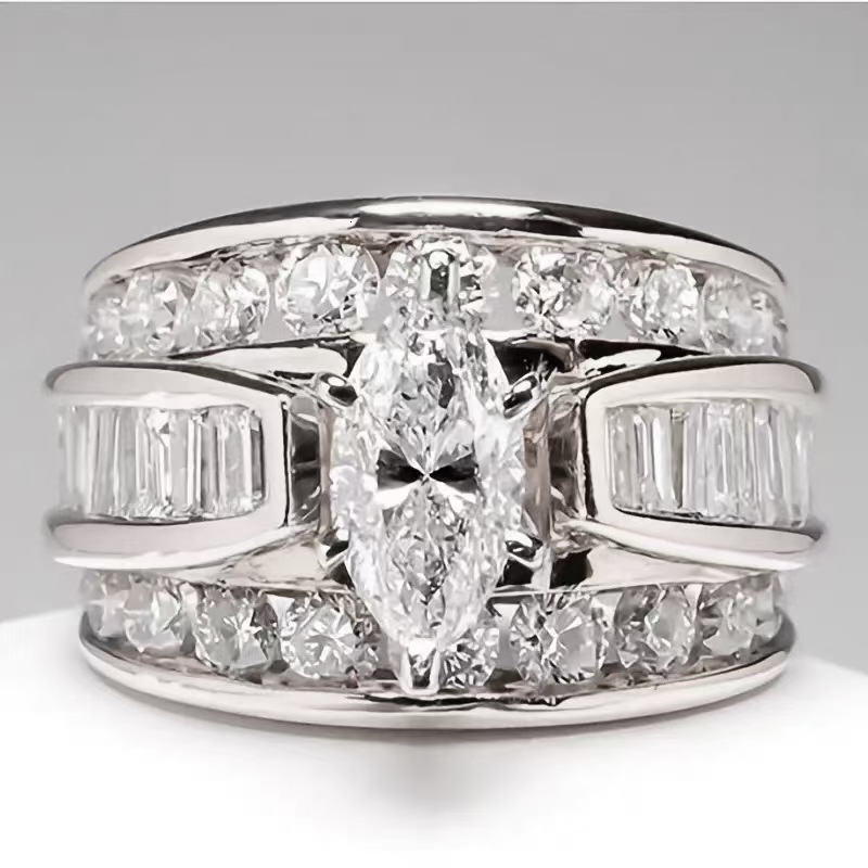 Luxury Brand Designer Jewelry E-Commerce Source Women's Ring European And American Trendy Fashion Engagement Jewelry Sparkling Diamond