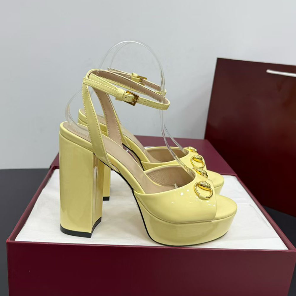 Ankle strap buckle decoration shoes satin platform Pumps chunky high Heels sandals women's Chunky Heel Open Toes Luxury Designers Dress Evening shoe with box