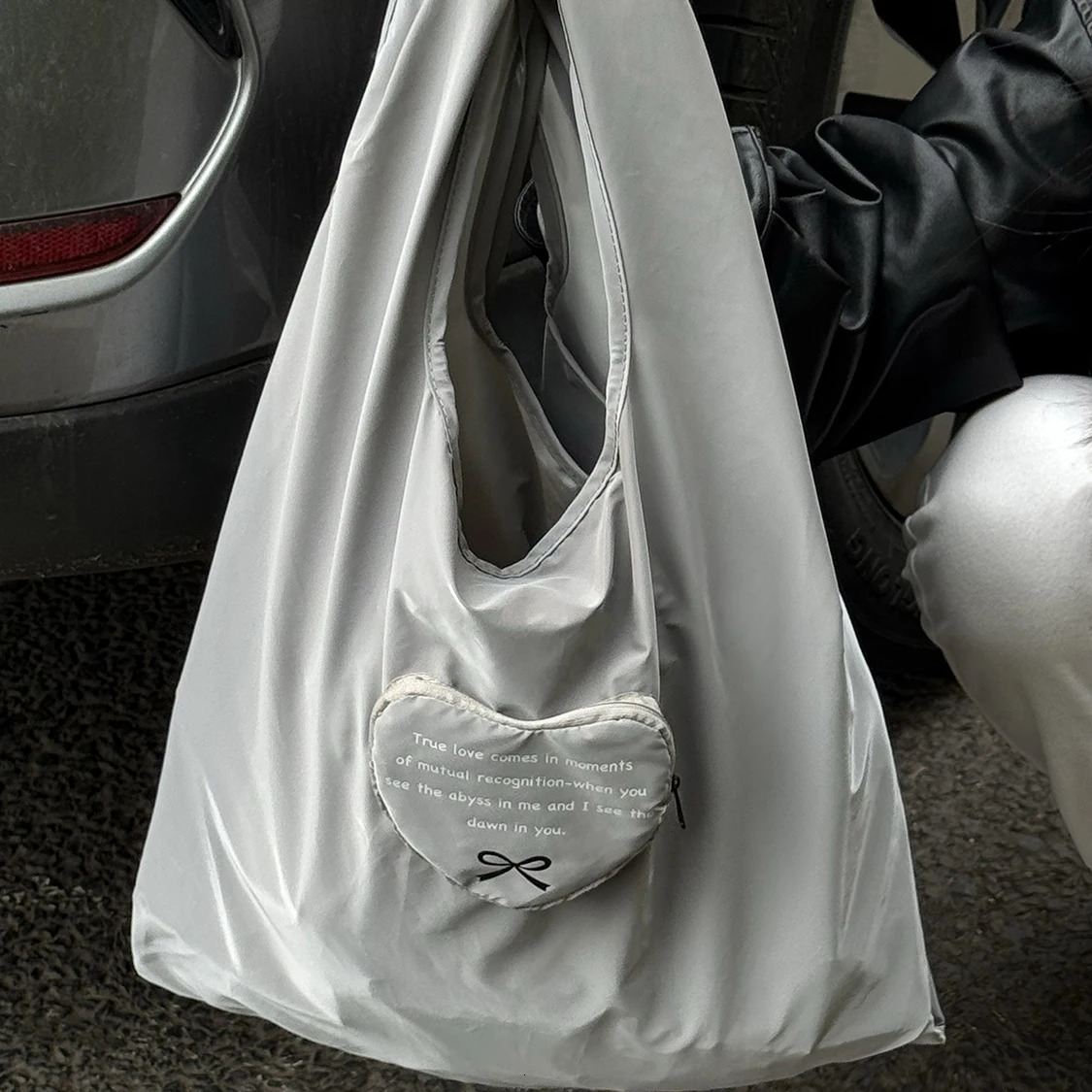 Large Capacity Heart Environment Shopping Bag Supermarket Foldable Portable Tote Bag Fashion Shopping Carry Bag For Ladies 251225