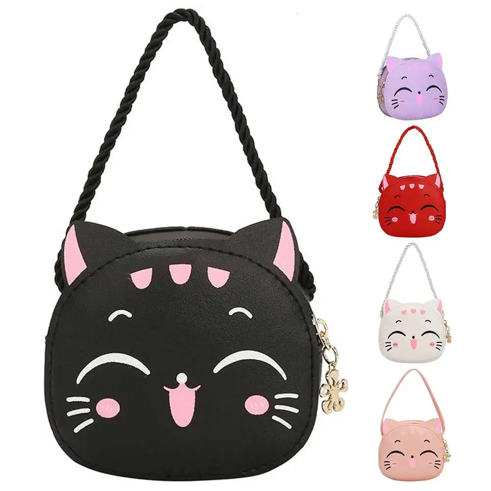 Girls Kawaii Satchel Bag Cartoon Cat Mini Shoulder Bag Compact Fashion Coin Purse Kids Daily Bags 251218