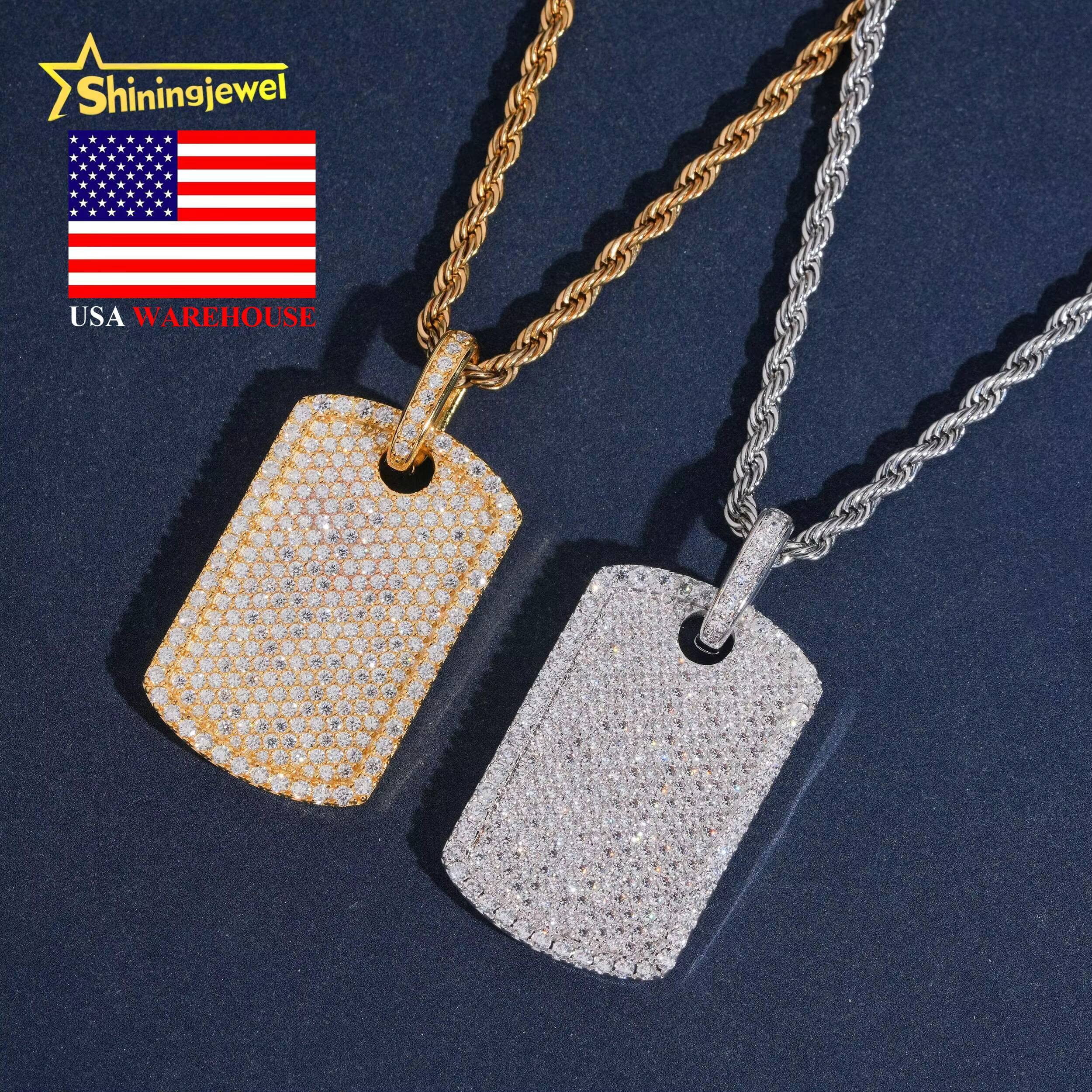 USA Warehouse Classic Dog Moissanite Cross Pendant Collection Hip Hop Iced Out Pendant Men Jewelry