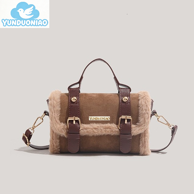 Fashion handbag new plush small square bag shoulder bag fashion tote bag trendy women's bag