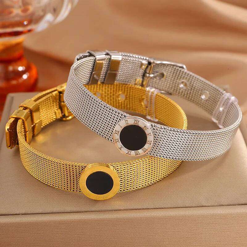 Luxury Roman Numeral Bracelets For Women Fashion Gold Color Watch Strap Bracelet Korea Party Jewlery